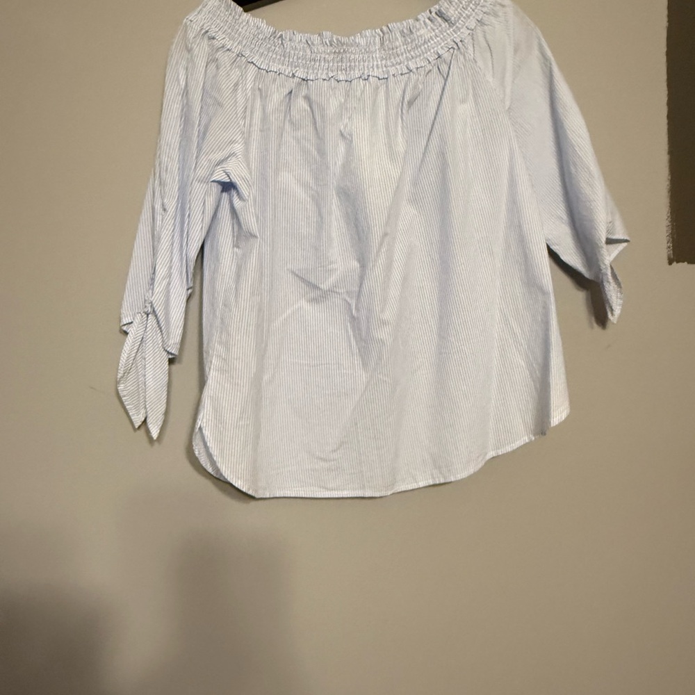 Women's Off-Shoulder Blue Top